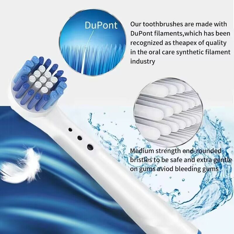 8PCS Brush Heads For Oral B Braun Electric Toothbrushes Dupont Bristle Cross Action Gum Care Replacement Head Nozzles for Oralb