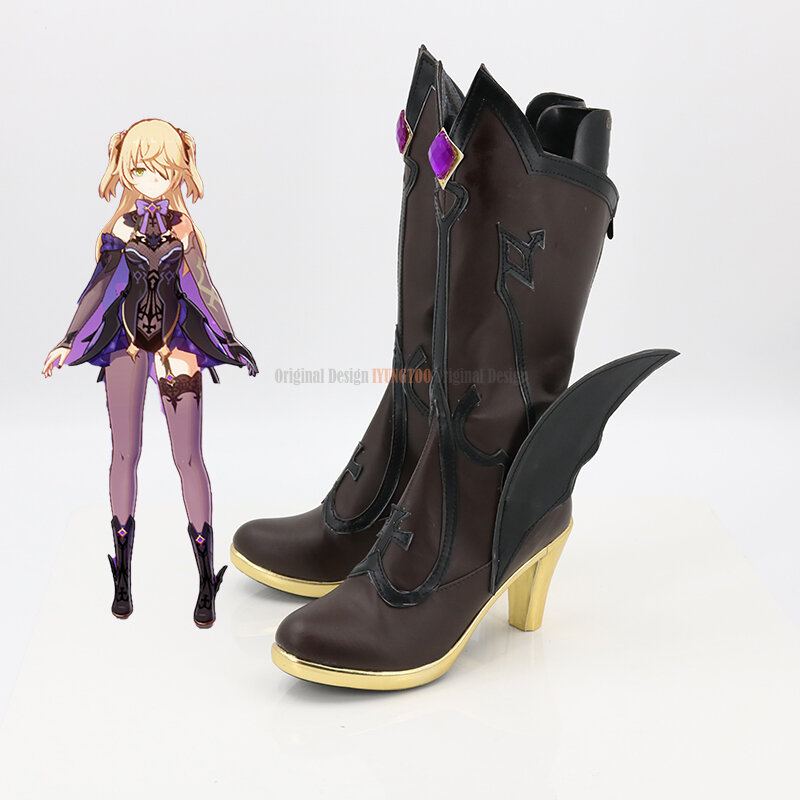 Genshinimpact-zapatos de personajes de Anime, botas de Cosplay, utilería para fiesta