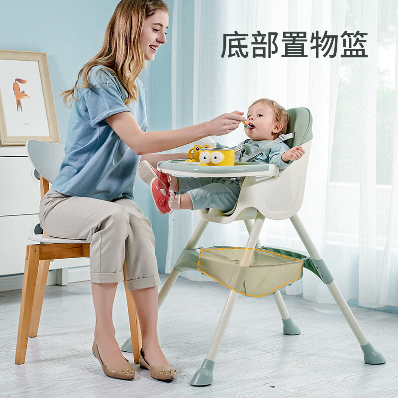 Reclinado Comer Cadeira do bebê com Bib e intestino, destacável cadeira alta para comer, alimentação infantil