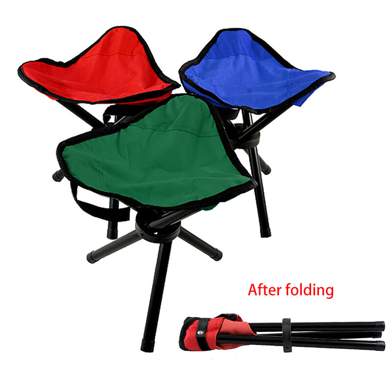 Chaise pliante portable pour loisirs de plein air, tabouret à trois pieds, camping, voyage, pique-nique, activités de plein air, accessoires de pêche