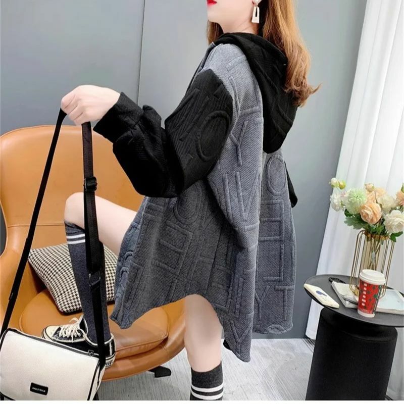 Damski 2024 wiosenny i jesienny nowy koreański kardigan z kapturem płaszcz damski cienki sweter popularna moda i modny top