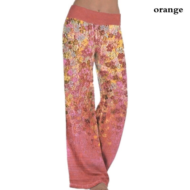 Pantaloni a gamba larga da Yoga stampati da donna autunno e inverno 2023 pantaloni larghi da ginnastica Casual sottili bohémien