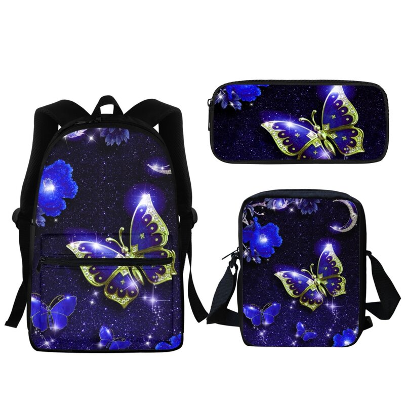 Винтажные дизайнерские школьные ранцы с бабочками для мальчиков и девочек, рюкзак для детского сада, сумка-мессенджер