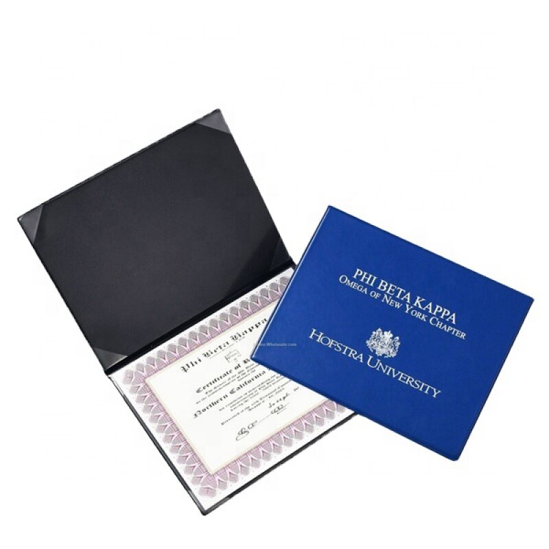 Spersonalizowany produkt 、 Darry Hot Sale Certificate torba na dokumenty Folder wyściełane foldery certyfikatów skórzanych