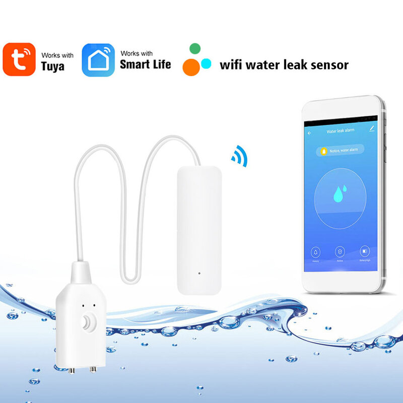 Il sensore dell'acqua compatibile con l'app TUYA / Smart Life invia una notifica rapida al tuo Smartphone quando viene registrata una perdita d'acqua