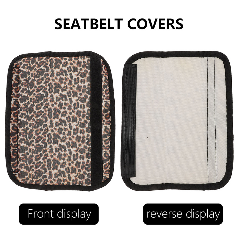 2pcs Auto Seats Belt Cover Pads Leopard Safety Belt Shoulder Pads Car Accessories