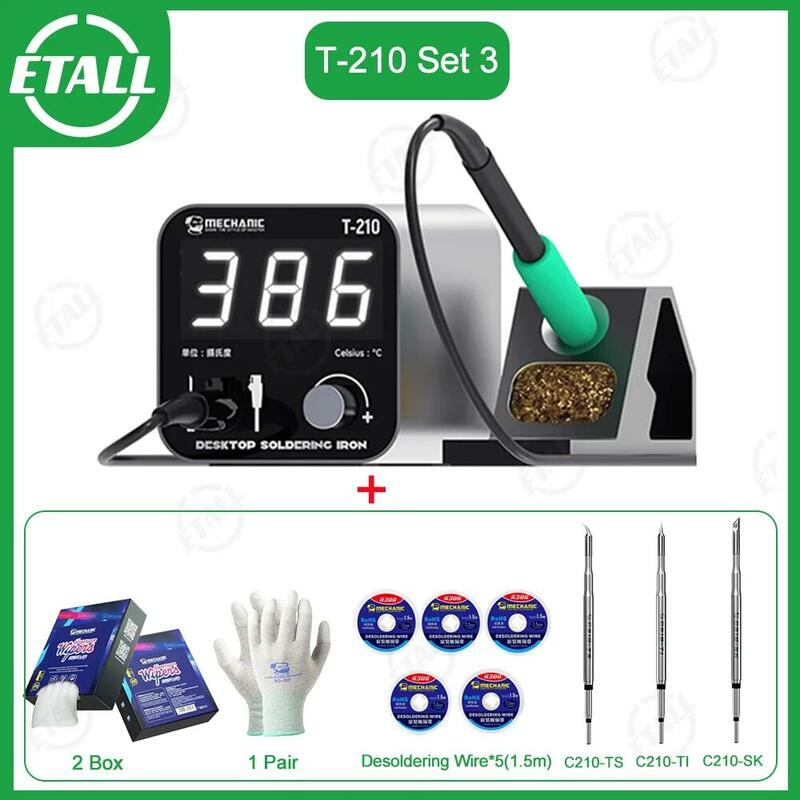 MECHANIC T210 A210 Desktop Soldering Iron  Intelligent LED Large Display Heating Core Short Circuit Protection Welding Station