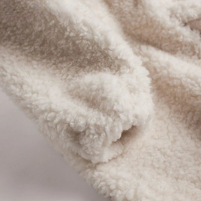 AYUNSUE 100% Sheep Shearing Jacket Women Elegant New Winter Wool Jackets Fur Coat Mid-length Wool Jackets Outwears Abrigos SGG