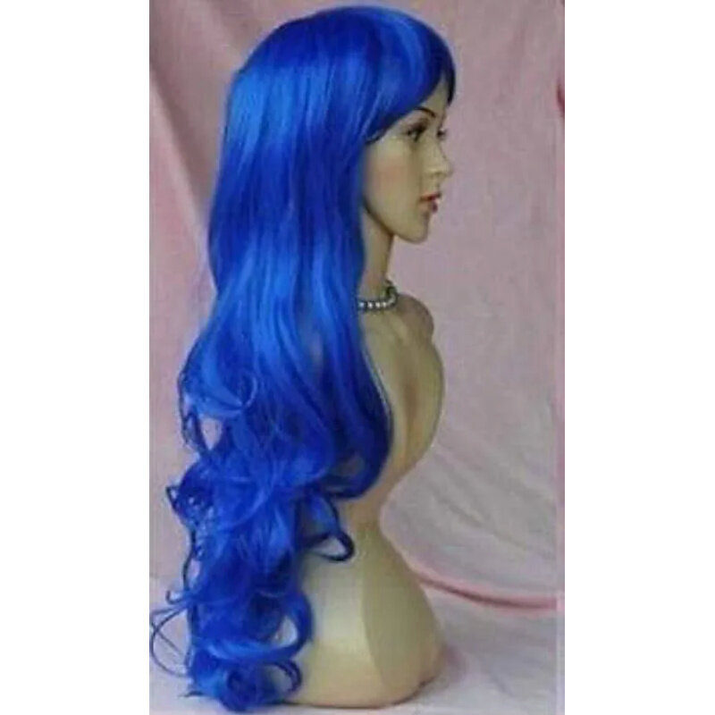 Новый длинный синий термостойкий парик