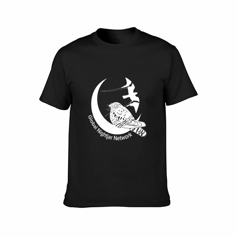 Global Nightjar Network Logo (Wit) T-Shirt Grappige T-Shirt Cat Shirts Graphics T-Shirt Hippie Kleding T-Shirts Voor Heren Katoen