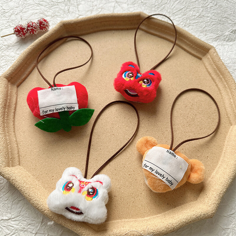Boneka panda anak anjing liontin gantungan kunci untuk kunci tas ransel Dekorasi mainan anak-anak Aksesori pernak-pernik mobil