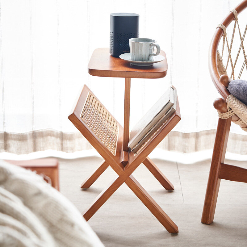 제품 사용자 정의 가능. 거실 코너, 단단한 나무, 작은 커피 테이블, 간단한 가정용 소파, 등나무 작은 사각형