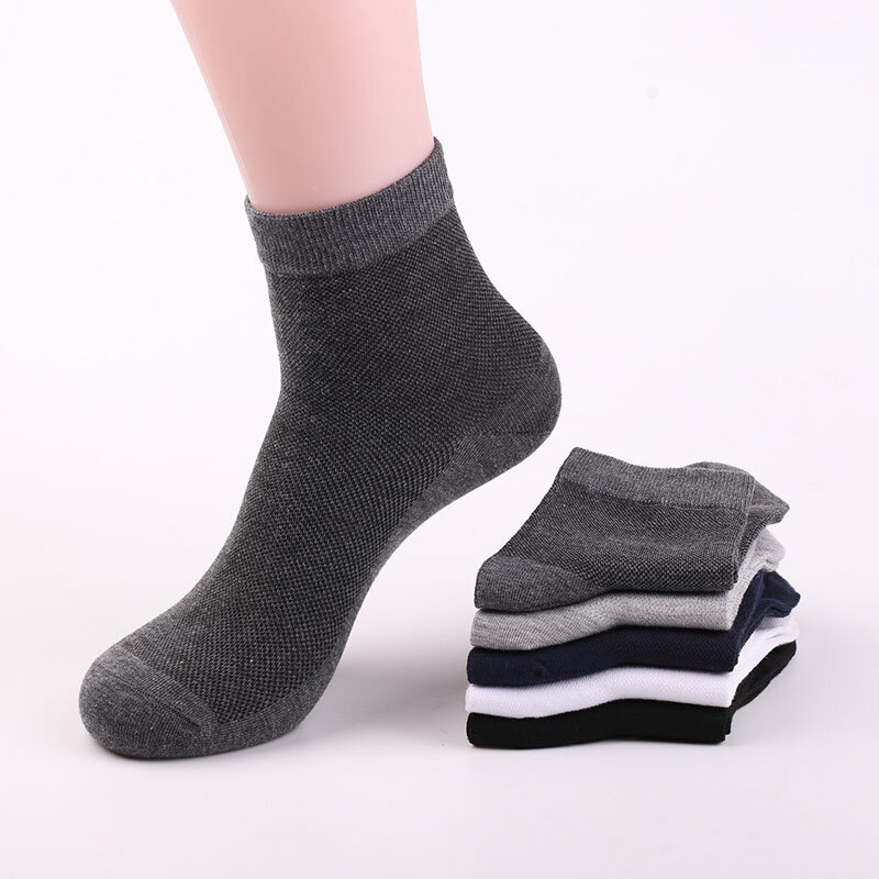 3 Pairs Mannen Katoenen Sokken Vier Seizoenen Casual Harajuku Comfortabele Business Enkel Ademend Netto Sokken Zachte Eenvoudige Mode