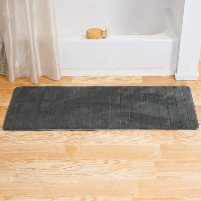 Большой коврик для ванной комнаты из пены с эффектом памяти для душа или ванны (серый)