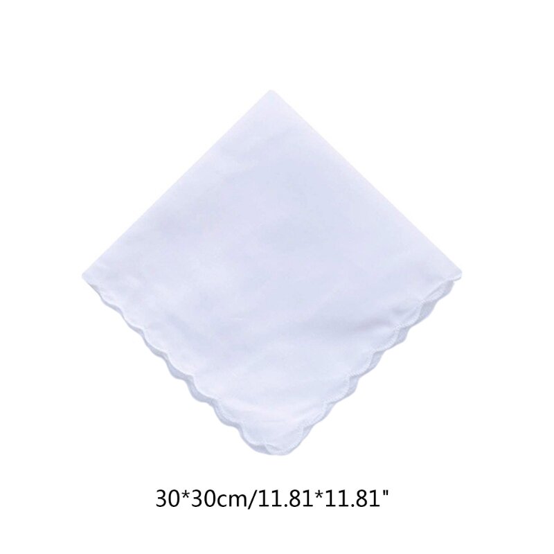 Lenço cor branca 50JB para mulher bordado tie-dye lenço bolso masculino