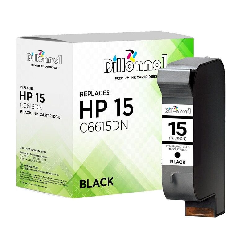 Cartouche d'encre pour imprimante HP 15, Compatible avec Officejet 5110, 5110A2l, 5110v, 5110xi, V40, V40xi