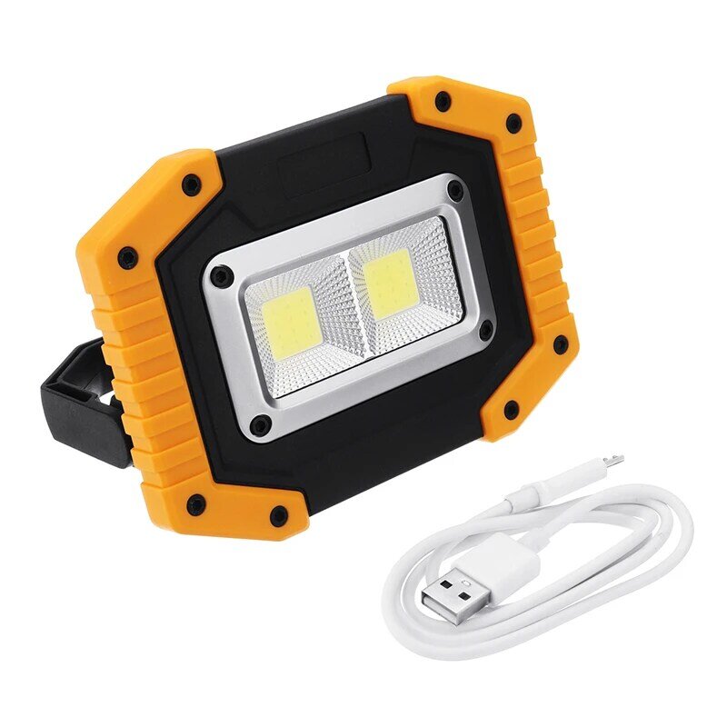 30W 휴대용 LED 스포트라이트 LED 작업 빛 3 모드 방수 USB 충전식 야외 캠핑 램프, 비상 손전등