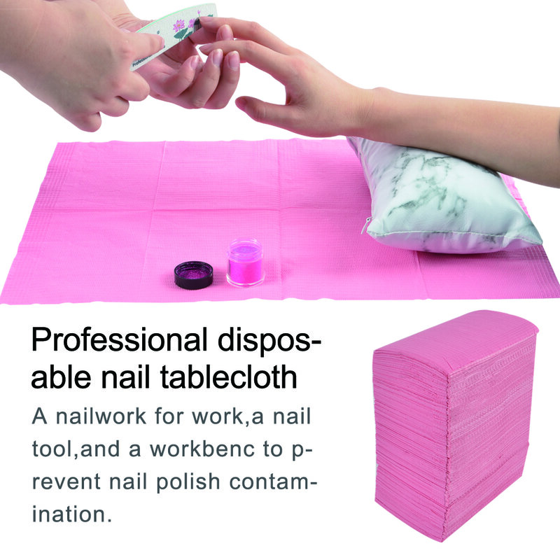 Foldable Nail Polish Disposable Hand Cushion Holder Tablecloth Lint Paper Pad Nails Art Cleaning Hand Mat Napkin Manicure Tools
