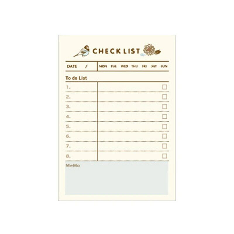 Y1UB Мини-заметки Бумаги Мини-чек-лист Карманный ежемесячный планировщик Список дел для студентов