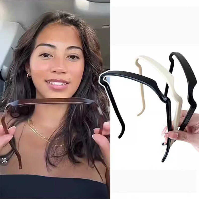 Nieuwe Zonnebril Frame Vorm Plastic Haarband Voor Vrouwen Elegante Effen Hoofdband Haar Versieren Haar Hoepel Mode Haaraccessoires