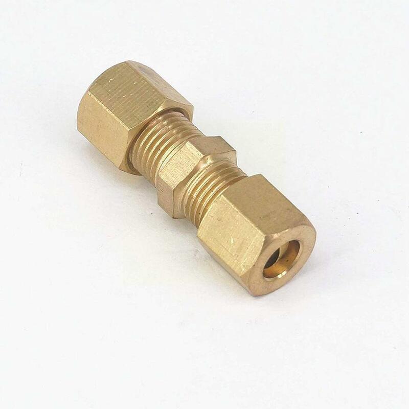 1Pc Gold Car Brake Tubing Fittings 3/16 Nozzle Brass Auto Union Compression Fitting Connector Parts Straight D5J8