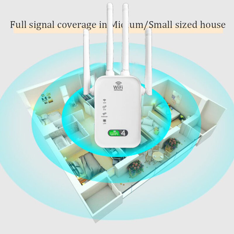 Creacube 300M WiFi Repeater WiFi Ethernet Extender Wireless WiFi Booster Wi Fi Amplifier Wi Fi Signal Repeater Wi-Fi Router