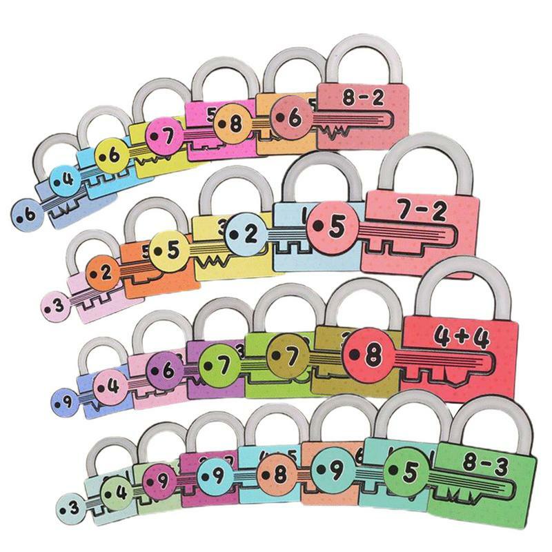 Rompecabezas de bloqueo de números a juego para niños, juguetes educativos tempranos Montessori, bloqueo de números seguro, llave de juguete para niños