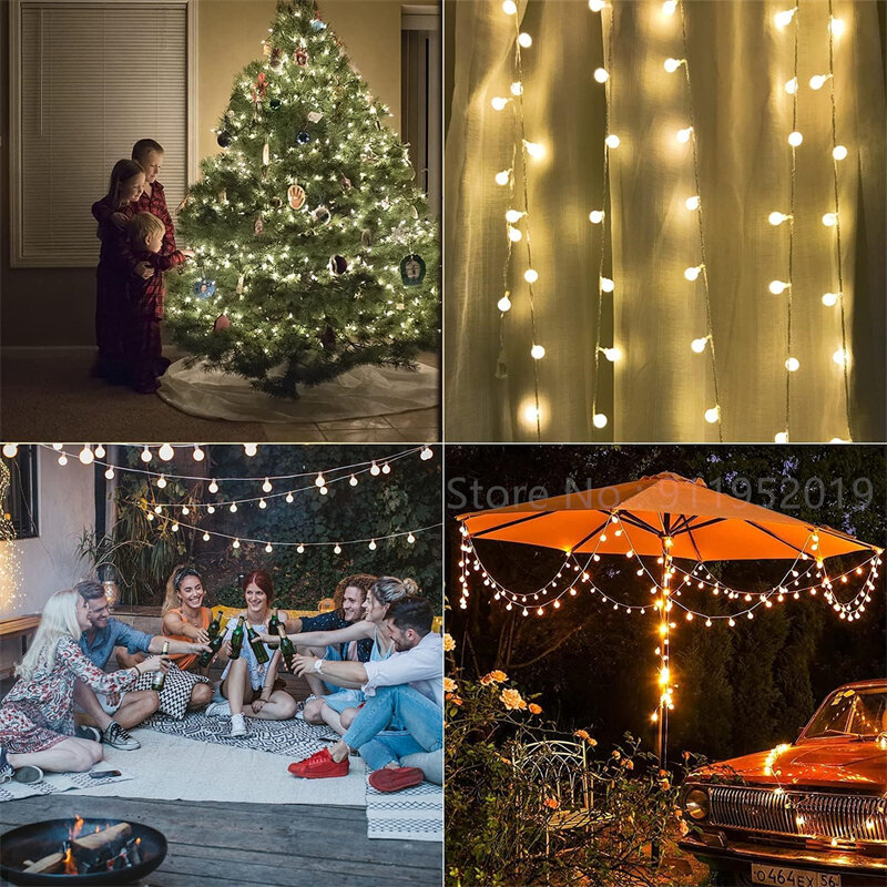 Guirnalda de luces LED con batería, luces impermeables de hadas de Navidad, decoración de fiesta de boda, jardín en casa