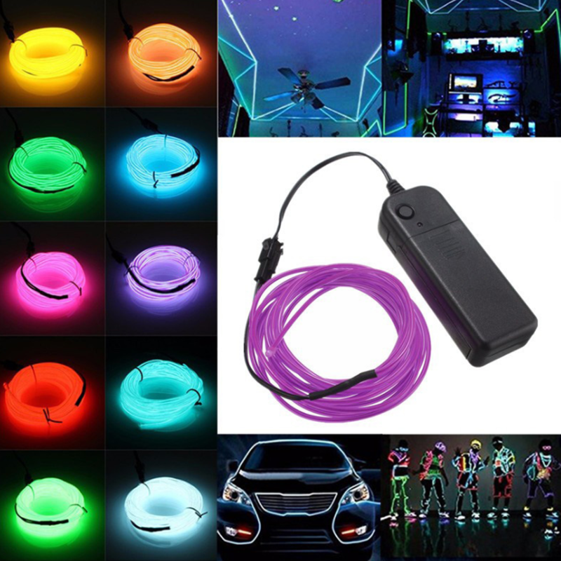 3V 5V 12V 2M/3M/5M Neon Light Dance Party Decor Light USB Neon LED lamp Flexible EL Wire Rope Tube Waterproof LED Strip Tape