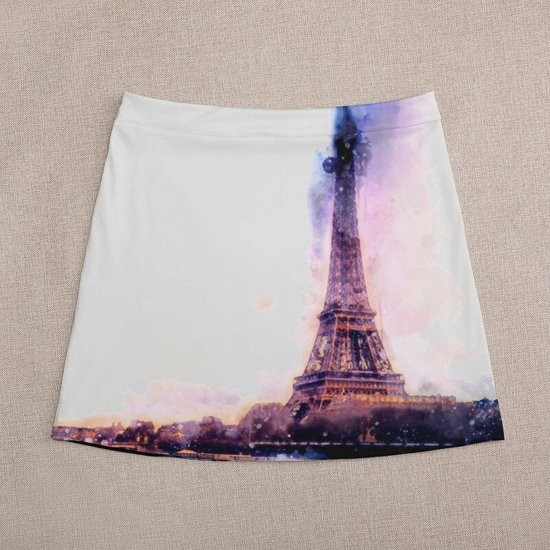 Eiffel tower Paris painting Mini Skirt luxury women skirts korean fashion clothes for women kawaii clothes