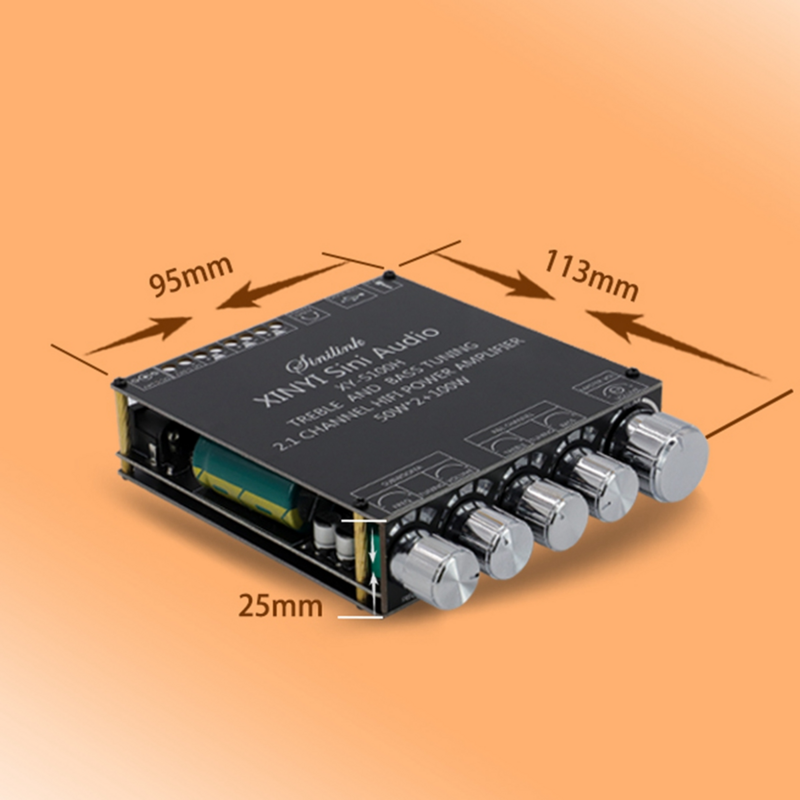 XY-S100H scheda amplificatore Bluetooth a 2.1 canali TPA3116D2 50 wx2 + 100W Subwoofer ad alta potenza modulo Audio BT5.0 DC5-26V