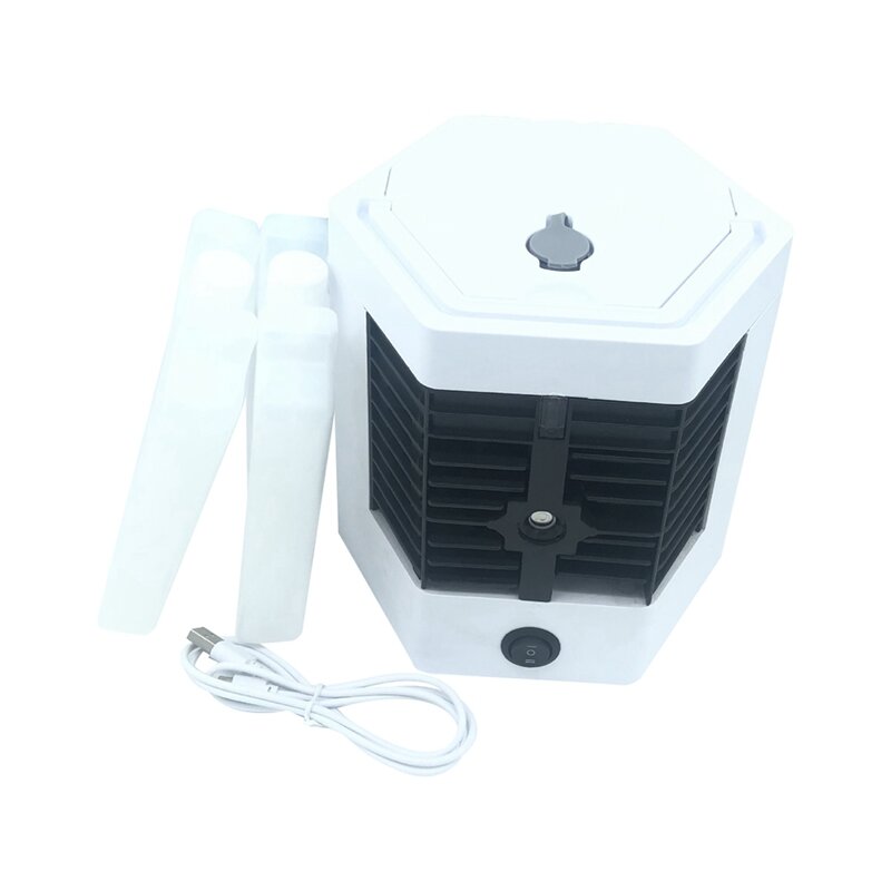 Mini ventilador de aire acondicionado de escritorio, humidificador de pulverización portátil USB, ventilador de refrigeración por agua para dormitorio y escritorio, fácil de usar