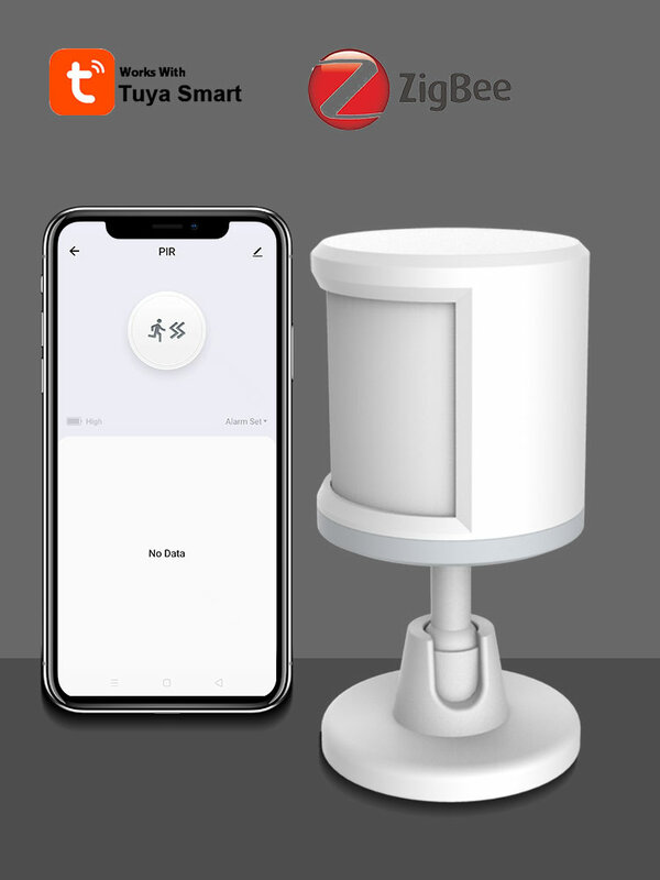 Mini sensores tuya pir zigbee sensor de movimento suporte de parede boa forma zeegbee detector trabalho com google casa assistente