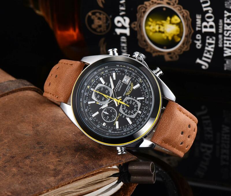 Men's Watch Luxury Fashion Quartz Clock Glow Calendar Waterproof Multifunctional Fancy Round Automatic Watch Stainless
