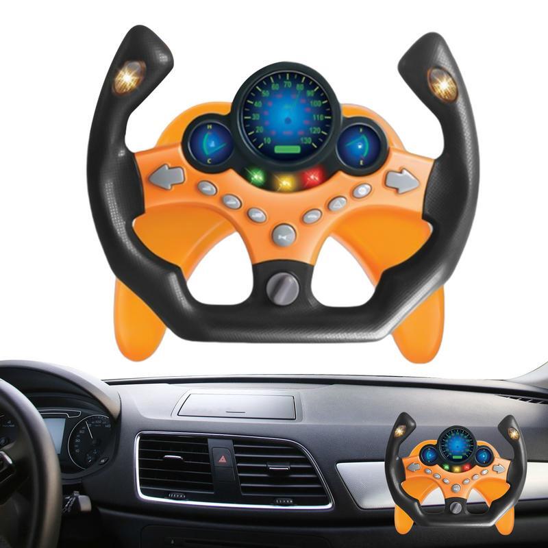 Steering Wheel Toy Kids Steering Wheel For Backseat Play And Drive Interactive Steering Wheel Children's Toy With Light And