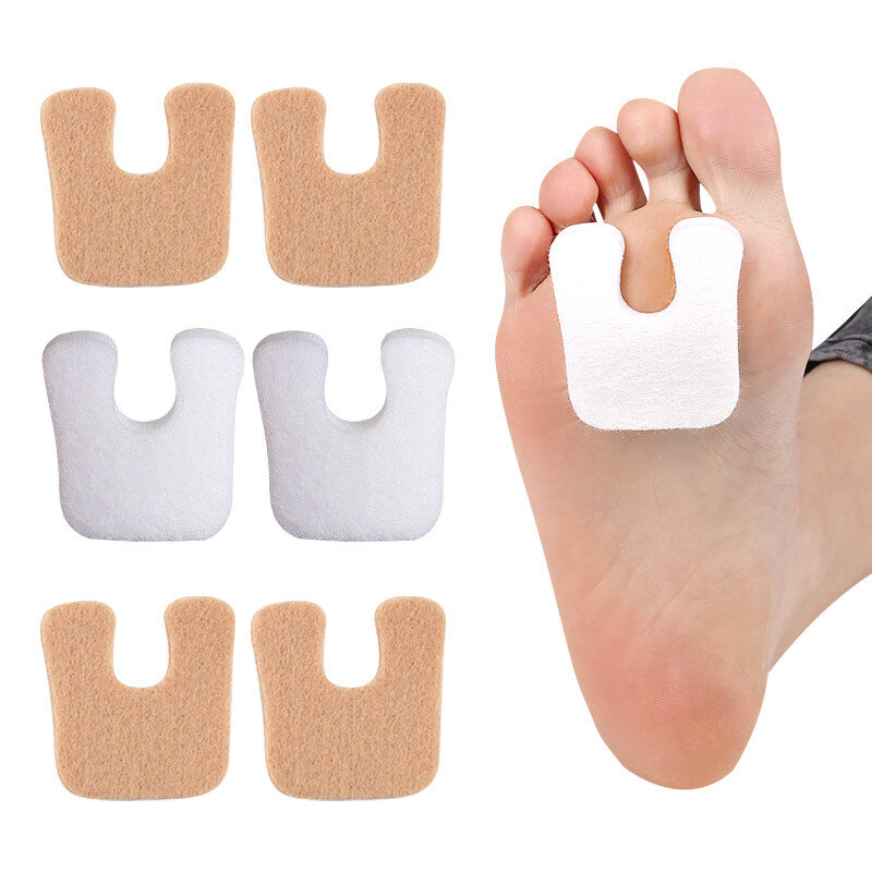 2 pezzi di feltro di GEL a forma di U cuscinetti per i piedi del callo sollievo dall'insolespain proteggi i calli cuscino in schiuma per uomini e donne adesivi per i piedi cura