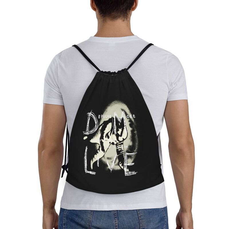 Custom Electronic Rock Depeche Cool Mode Drawstring Bag for Shopping Yoga Backpacks Women Men Sports Gym Sackpack