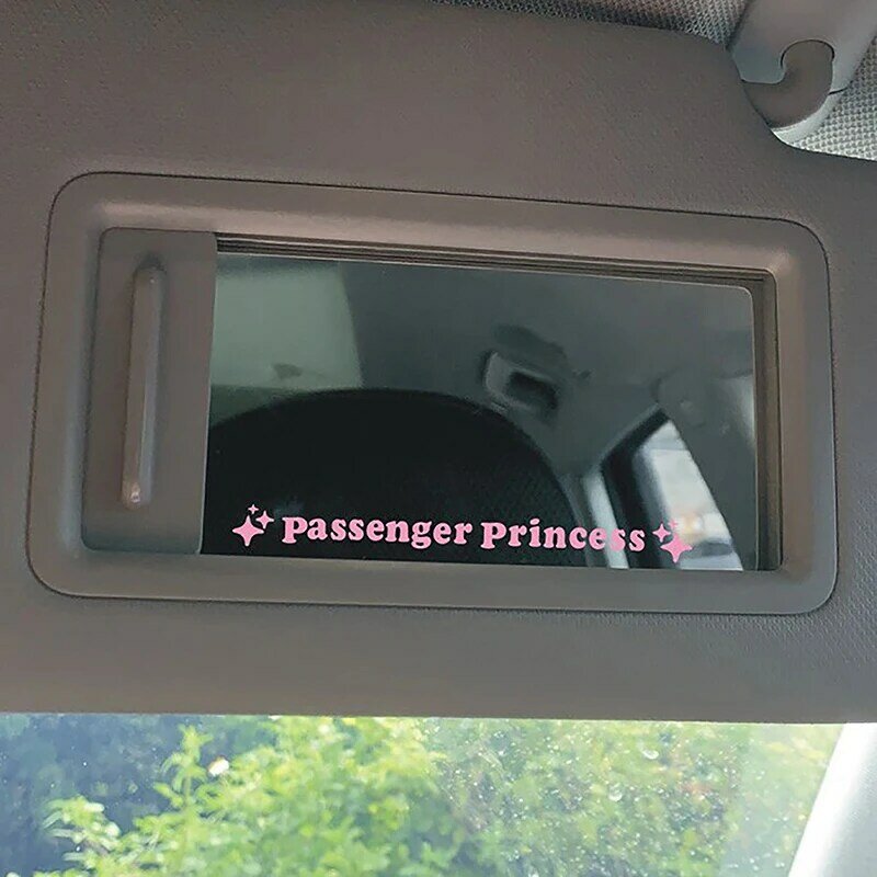 Pegatina decorativa para espejo retrovisor de coche, calcomanía divertida de vinilo para espejo de princesa y estrella del pasajero, 2 piezas