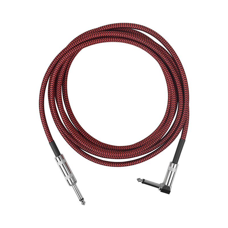 Cable de Audio recto para guitarra acústica eléctrica, Cable de punto, piezas y accesorios de guitarra, enchufe de 6,35mm