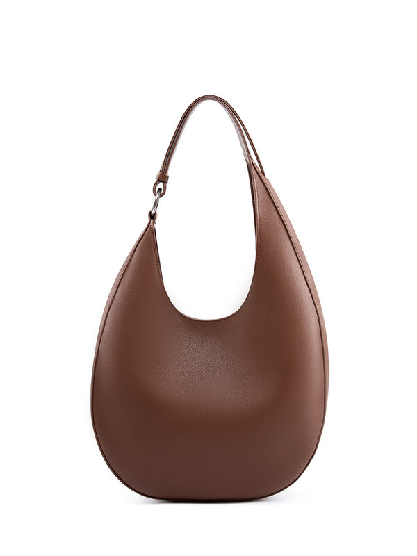 Design littéraire minimaliste pour femme, sac en croissant de forme spéciale, sac semi-rond, sac sous les ati elles, sac fourre-tout en cuir, sac à bandoulière en cuir