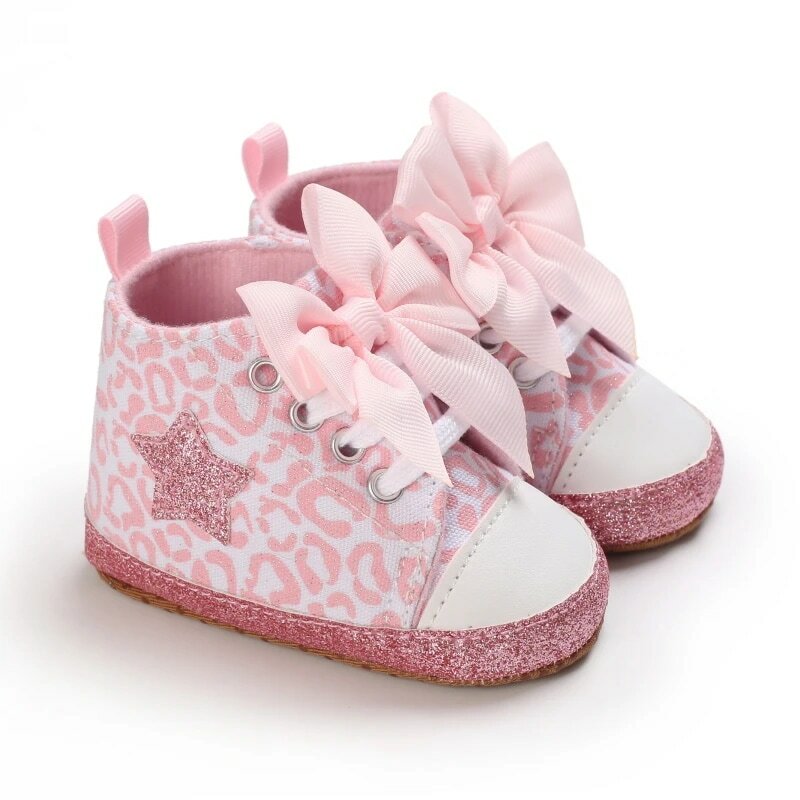 Warren Sina Newborn Boy Girl Shoes First Walker Baby Shoes Soft Non Slip Sole Lovely Bow Casual Canvas Children Shoes