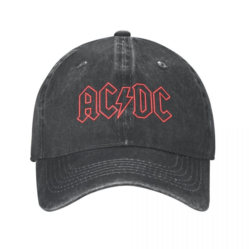 AC DC topi bisbol musik Rock Vintage Denim, hiasan kepala uniseks, luar ruangan semua musim, topi perjalanan dapat disesuaikan