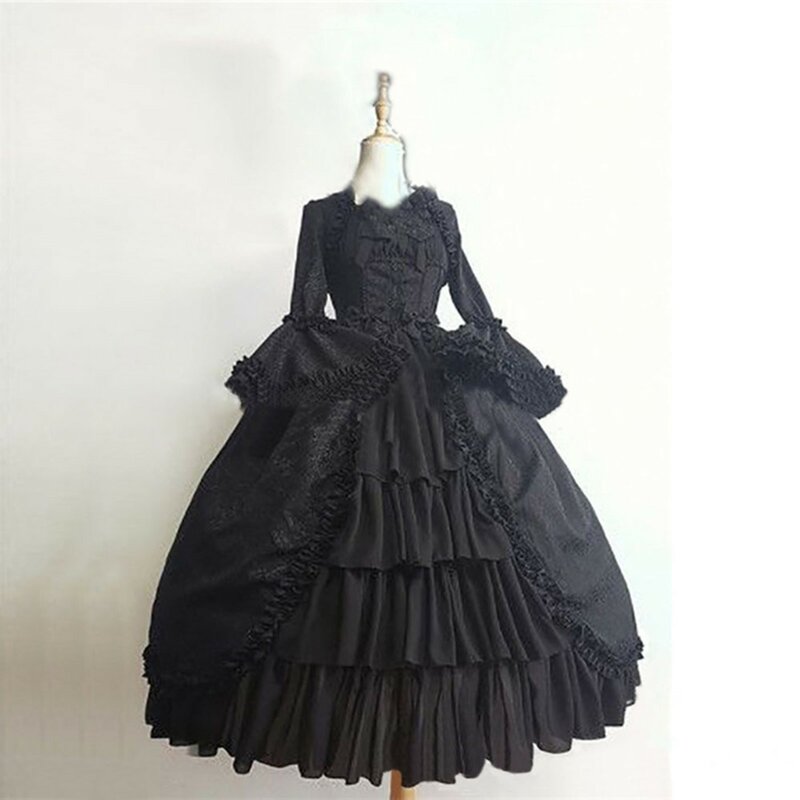 Kleider für Frauen 2024 mittelalter lichen Retro die Renaissance Cosplay Kostüm Rüschen Party kleider große Schaukel Gothic Court Lolita Kleid