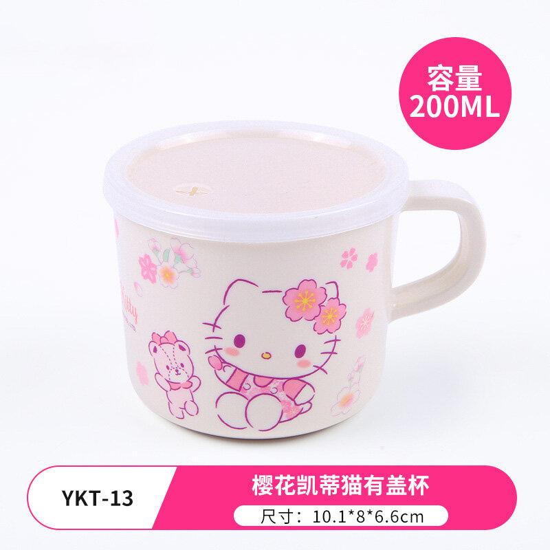 Sanrio Hello Kitty peralatan makan cangkir minum bayi untuk penggunaan di rumah, cangkir air lucu aman untuk makanan kelas makanan