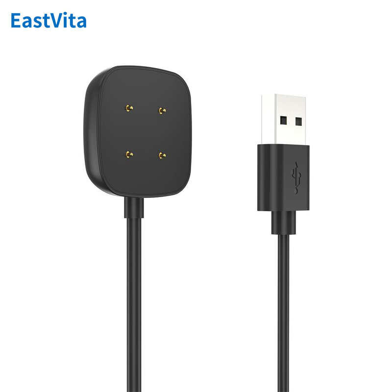 Adaptador magnético de carga USB para reloj inteligente, Cable de alimentación Compatible con Fitbit Versa 4/3 Sense 2/1