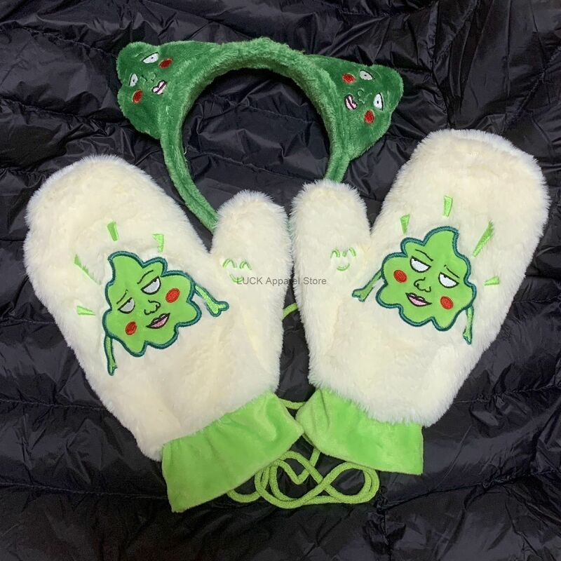 Lingneng 100% Small Dimples Hanging Neck Gloves ying shan maofu scarf ying shan maofu gloves Anti Cold Belt Hanging winter