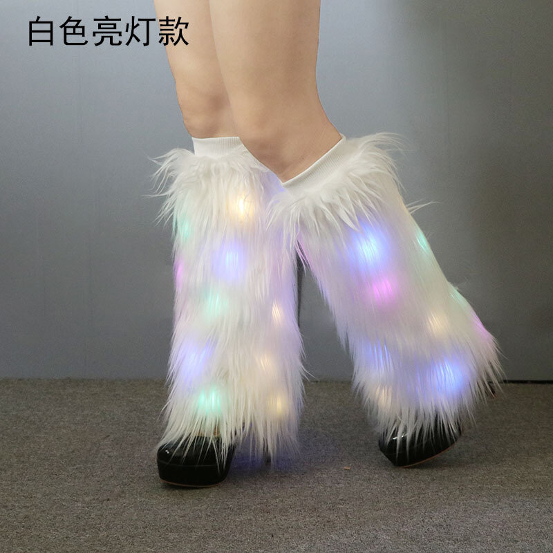 Ocieplacze LED rozświetlają okłady osłony na buty kobiet Rave strój świecące pończochy impreza w klubie nocnym ubrania akcesoria ubrania taneczne Tron