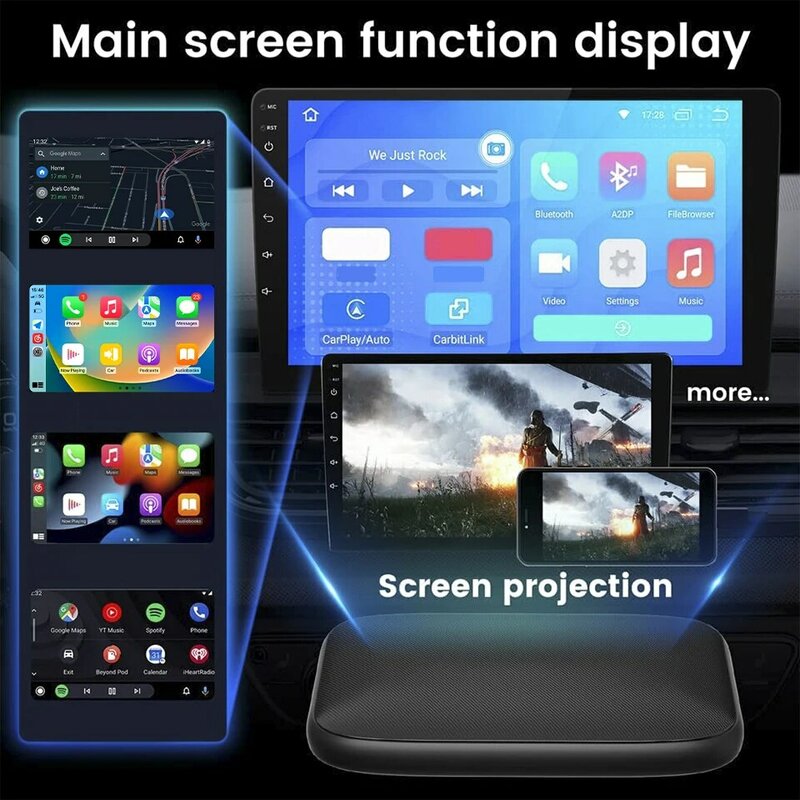 MINI Ai Box Wireless CarPlay Android Auto For Netflix YouTube Android Closed System For Lincoln Navigator Continental Nautilus