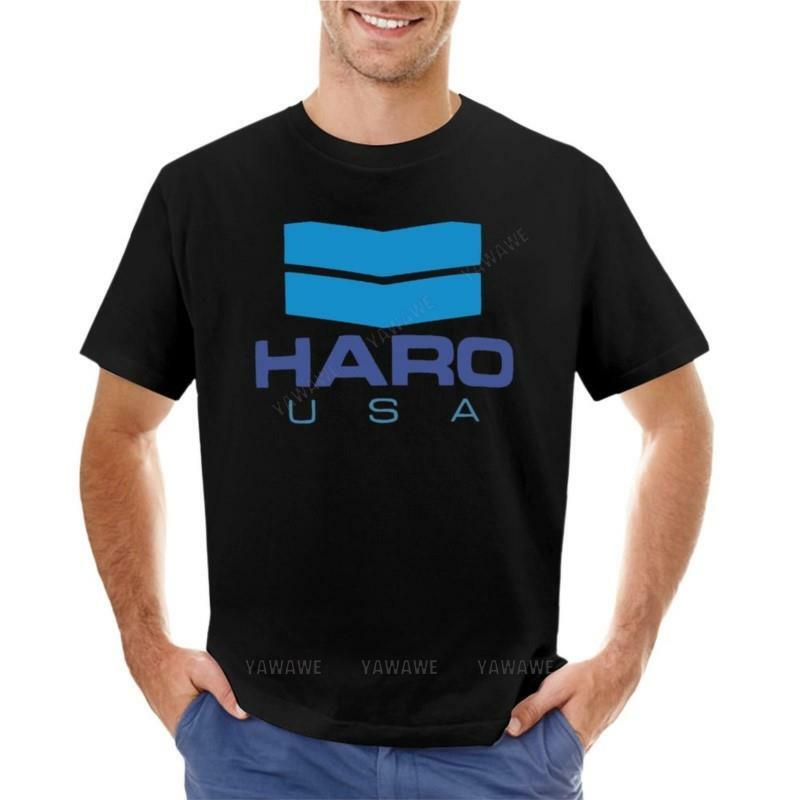 Винтажная футболка с логотипом Haro BMX, черные футболки, одежда в стиле хиппи, Мужская одежда, мужская футболка с круглым вырезом