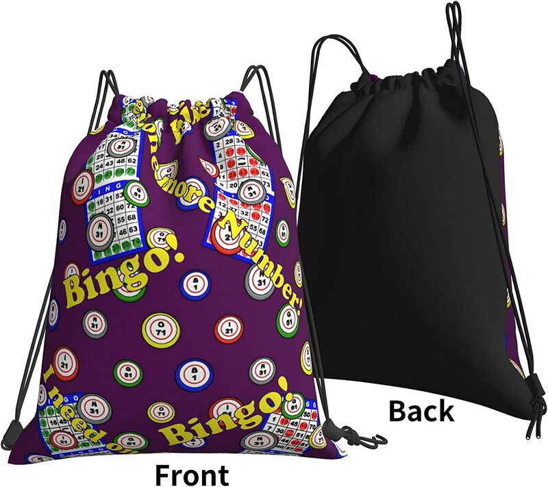 Bingo I Need One More Number Drawstring Backpack Men Women Sport Gym Bag for Hiking Yoga Swimming Travel Beach